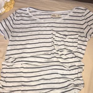 stripped white and grey t shirt